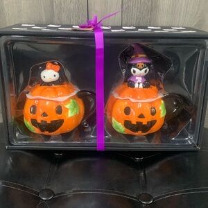 Blue Sky Clayworks Hello Kitty & Kuromi Halloween Pumpkin Mug & Lid Set Goldminc